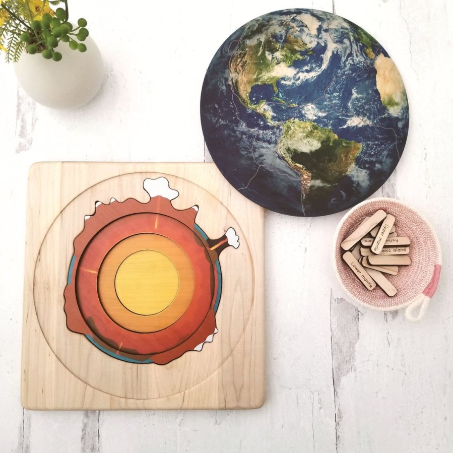 Seconds/Imperfect Layers Of The Earth Wooden Puzzle | Mirus Toys Online