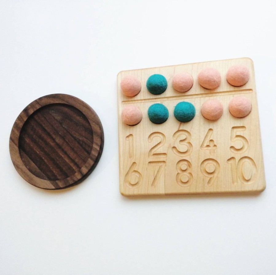 Seconds/Imperfect Toddler Wooden Toys - Ten Frame With Number Tracing, Ten Board | Mirus Toys Best