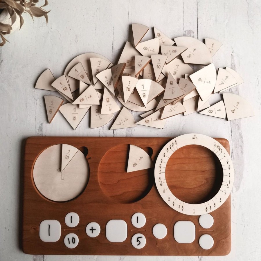 Seconds/Imperfect Fraction Manipulation Board - Fraction Circles | Mirus Toys Online