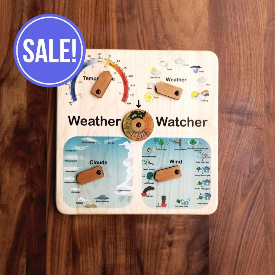 Seconds/Imperfect Wooden Weather Calendar - Weather Chart | Mirus Toys Best