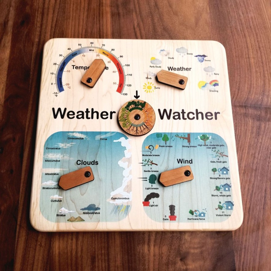 Seconds/Imperfect Wooden Weather Calendar - Weather Chart | Mirus Toys Best