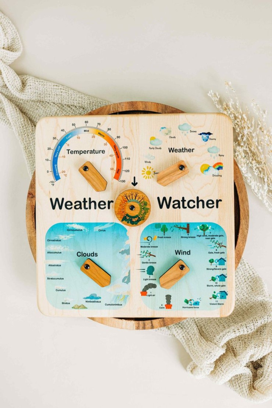 Wooden Weather Station - Weather Chart - Weather Board | Mirus Toys Hot