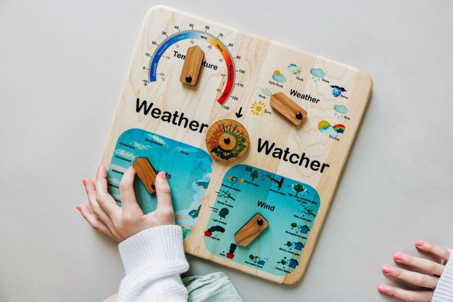 Wooden Weather Station - Weather Chart - Weather Board | Mirus Toys Hot