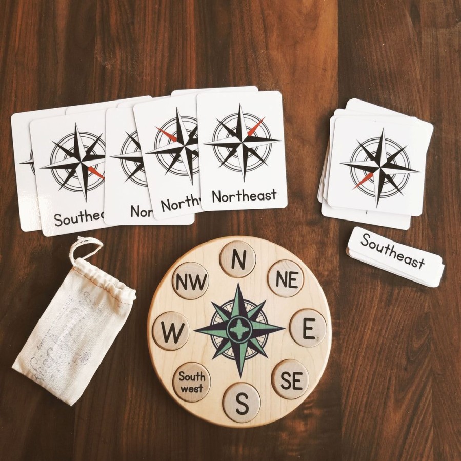 Compass Rose Puzzle - Cardinal Directions Montessori Activity | Mirus Toys Hot