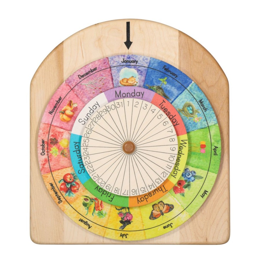 Mirus Toys Wheel Of The Year - Wooden Perpetual Calendar- Nature Calendar - Desk Calendar | Home & Other