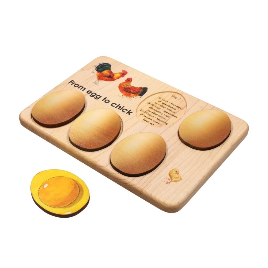 Chicken Development - Chicken Gift- Raising Chickens - Montessori - Wooden Puzzle | Mirus Toys Hot