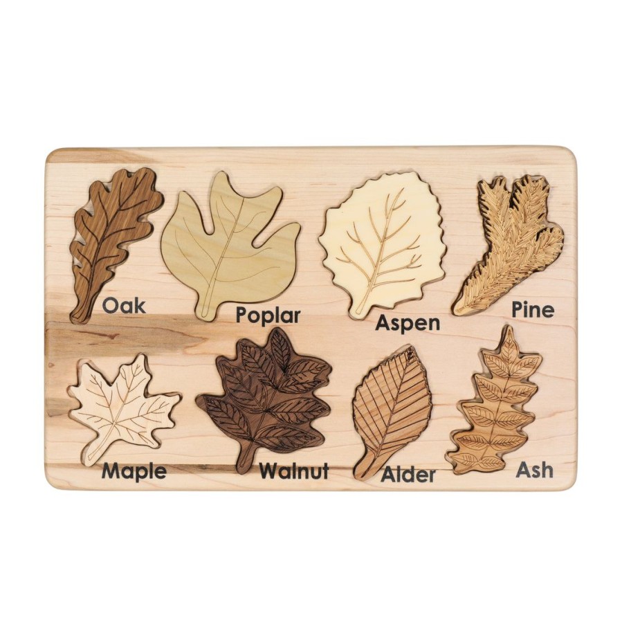 Mirus Toys Double Sided Leaf Puzzle, Leaves Made Of Its Own Wood | Science & Nature