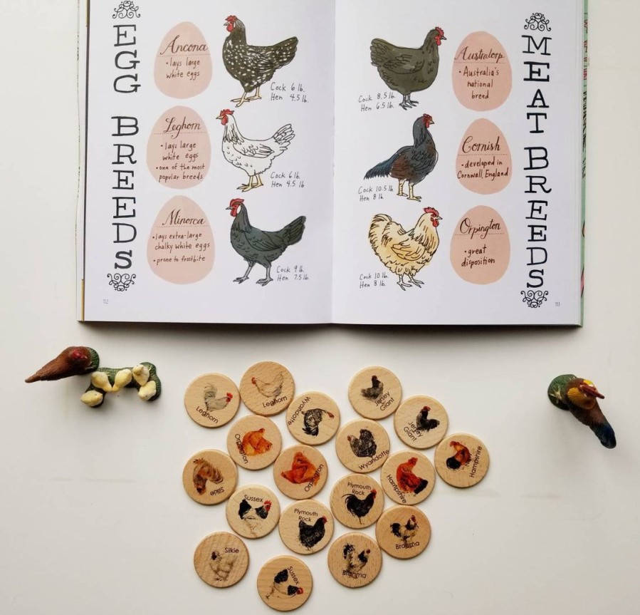 Wooden Memory Game - Chicken Breed Hen Rooster Match | Mirus Toys Wholesale