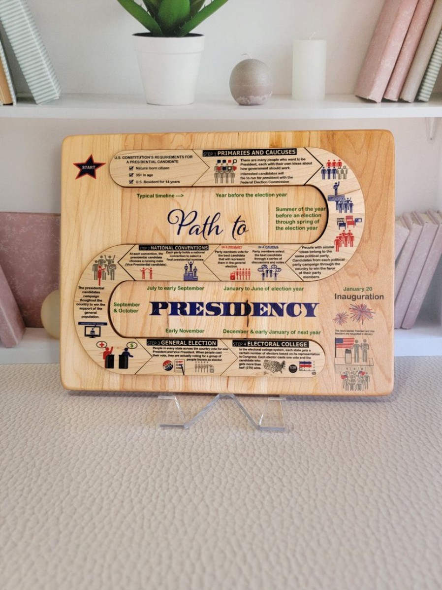 Path To Presidency: Engaging Wooden Puzzle For Kids | Learn Presidential Election Steps | Mirus Toys Online