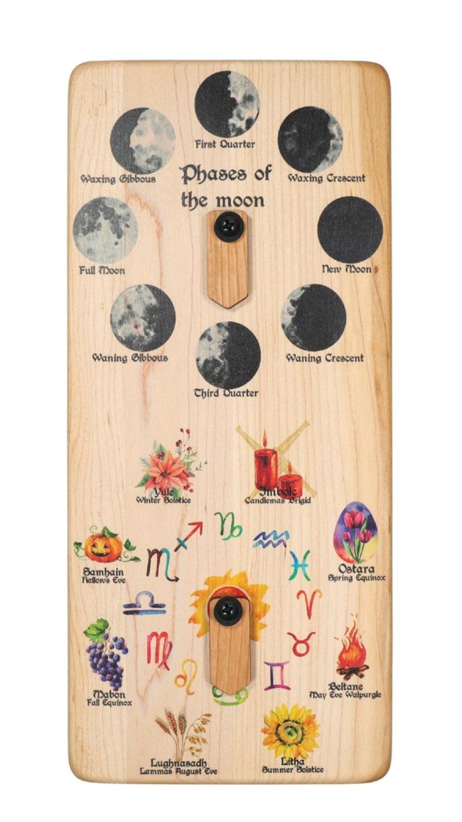 Mirus Toys Seconds/Imperfect Wheel Of The Year - Pagan, Wiccan Celebration Wheel - Moon Phases Wheel | Home & Other