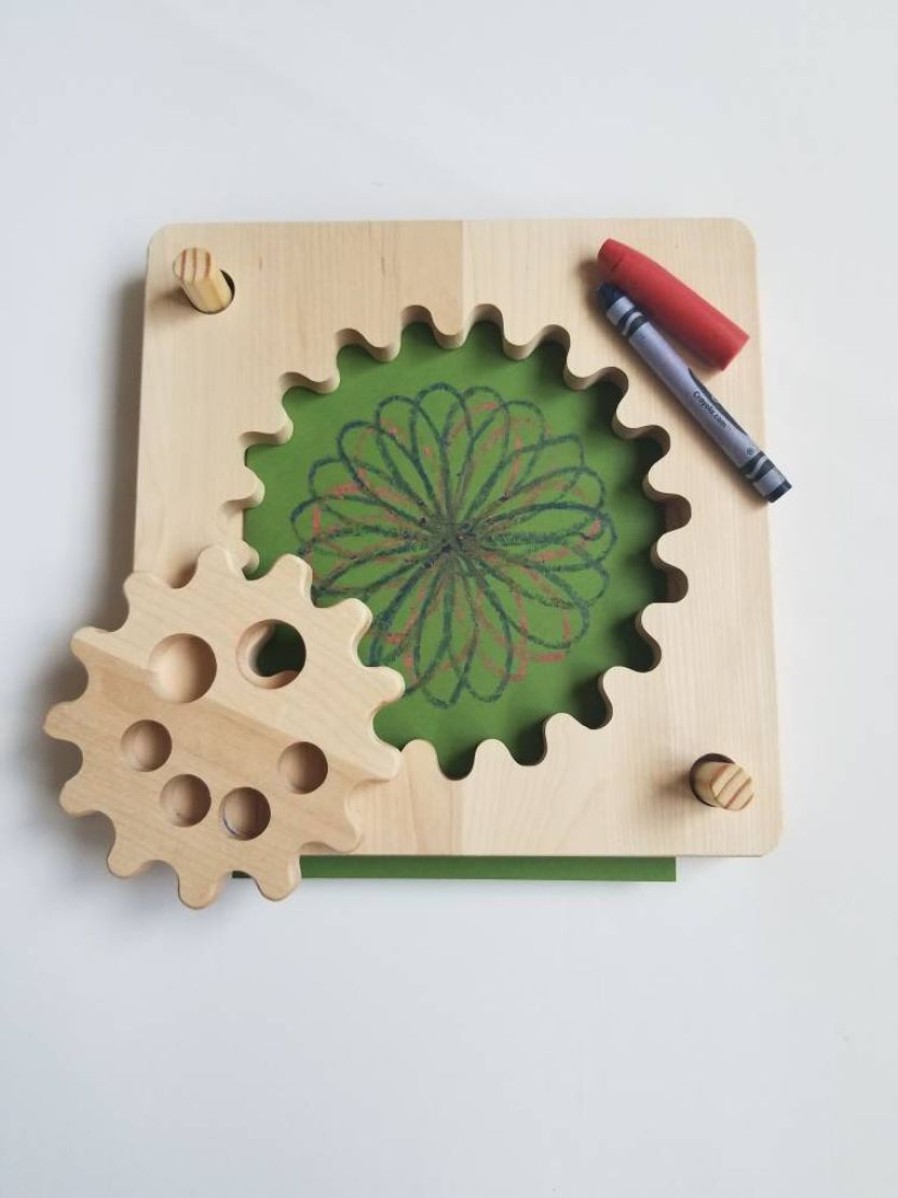 Mirus Toys Wooden Spirograph, Toddler Spiral Drawing Kit | Art Appreciation