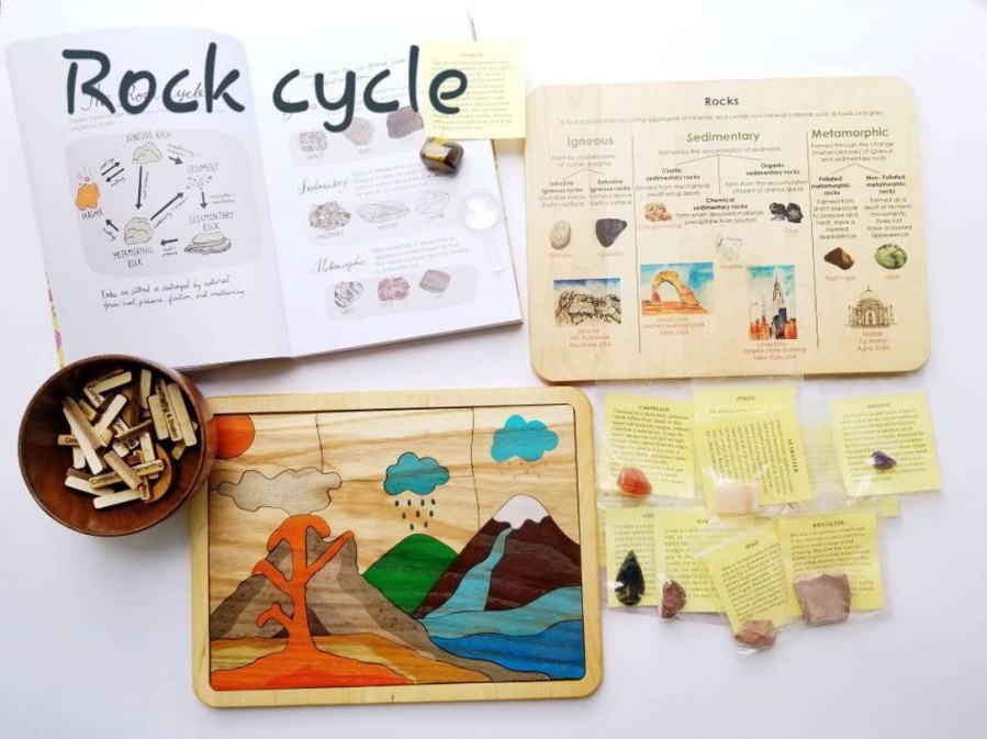 Rock Cycle Puzzle - Rocks And Minerals - Montessori Puzzle - Earth Science - Volcano Puzzle - Geography - Geology - Stem Toy - Science | Mirus Toys Wholesale