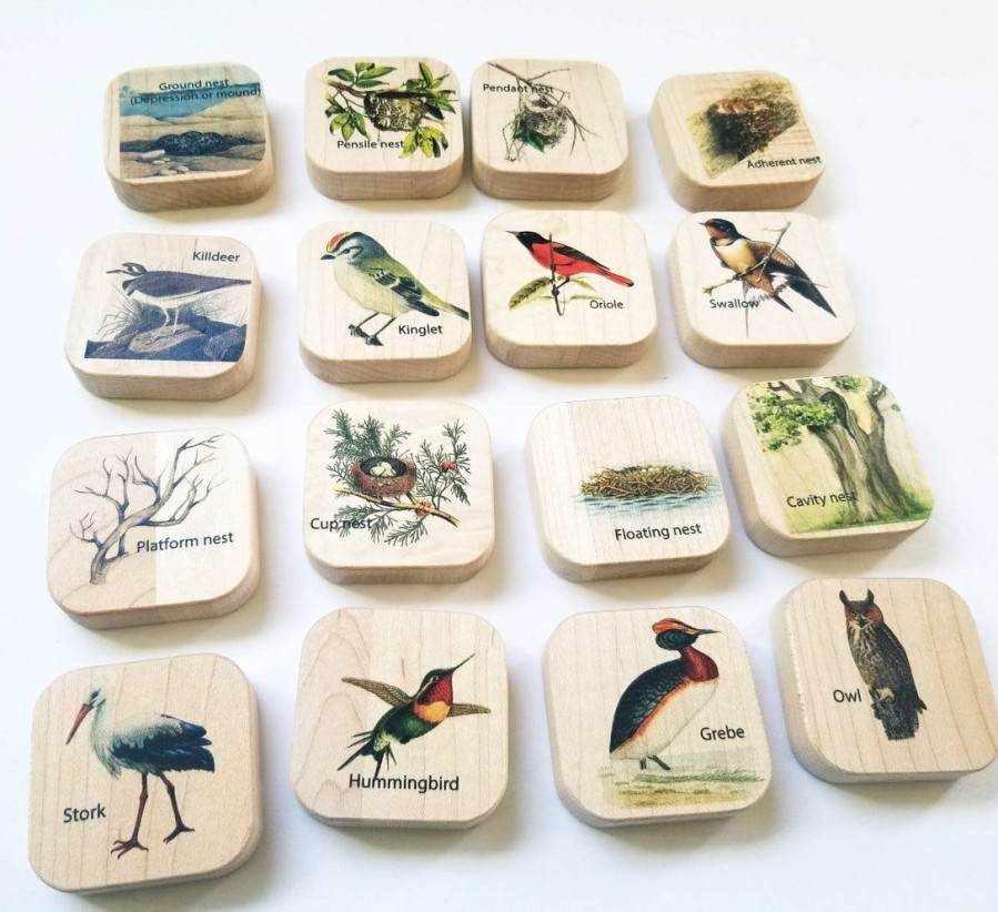 Wooden Memory Puzzle - Montessori Toys - Bird Nest Puzzle - Wooden Toys | Mirus Toys Clearance