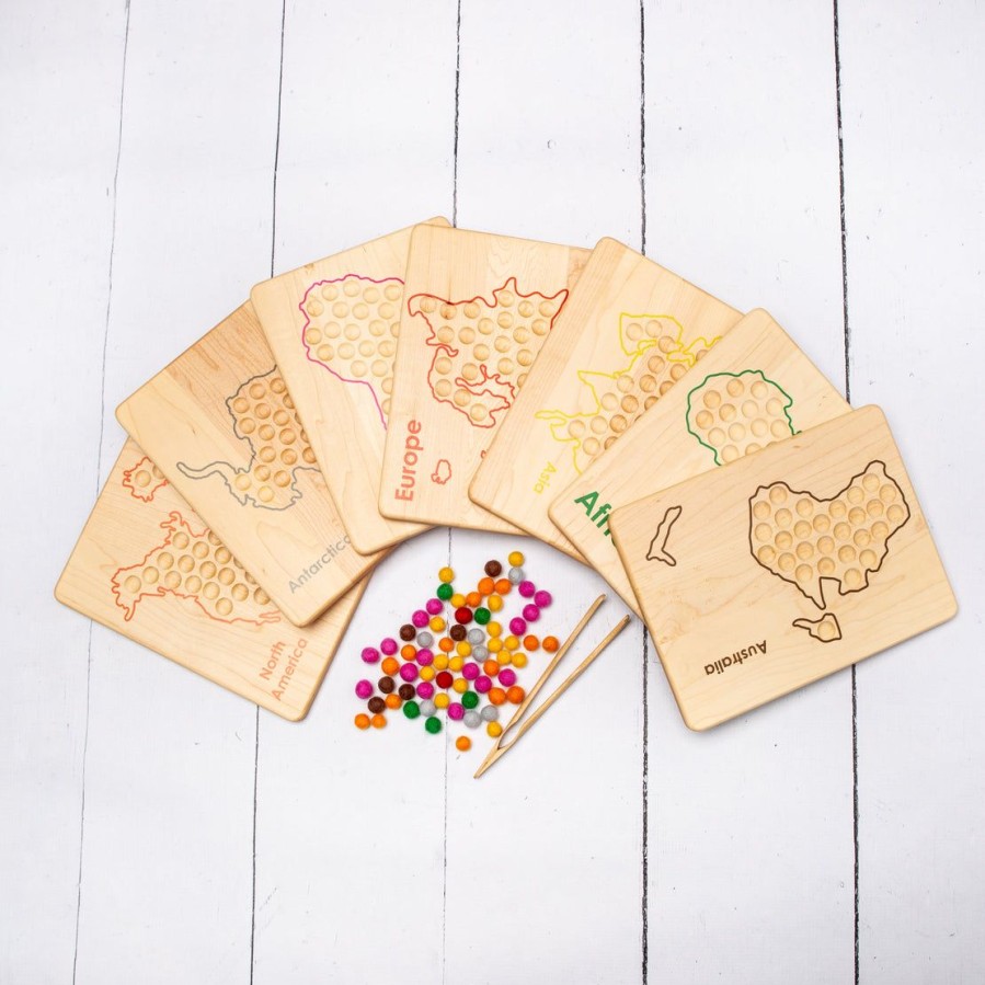 Seconds/Imperfect Montessori Continent Work - Transfer Work - Montessori Geography - Tonging | Mirus Toys Online