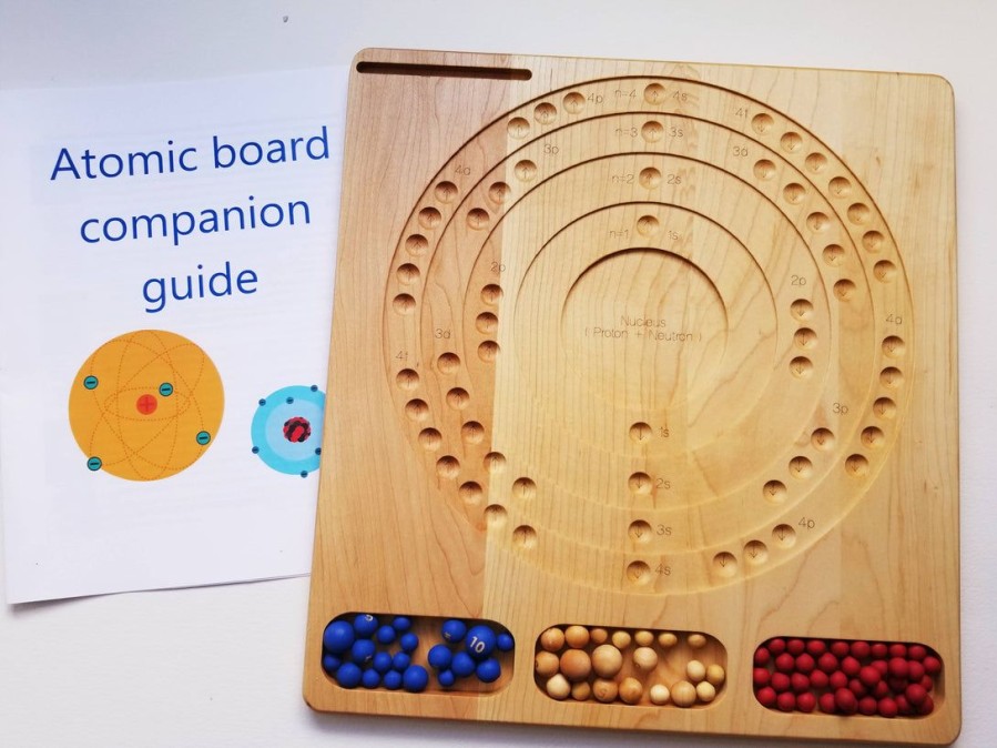 Mirus Toys Bohr Atomic Model Board - Stem Gift - Chemistry Manipulative - Montessori - Waldorf | Science & Nature