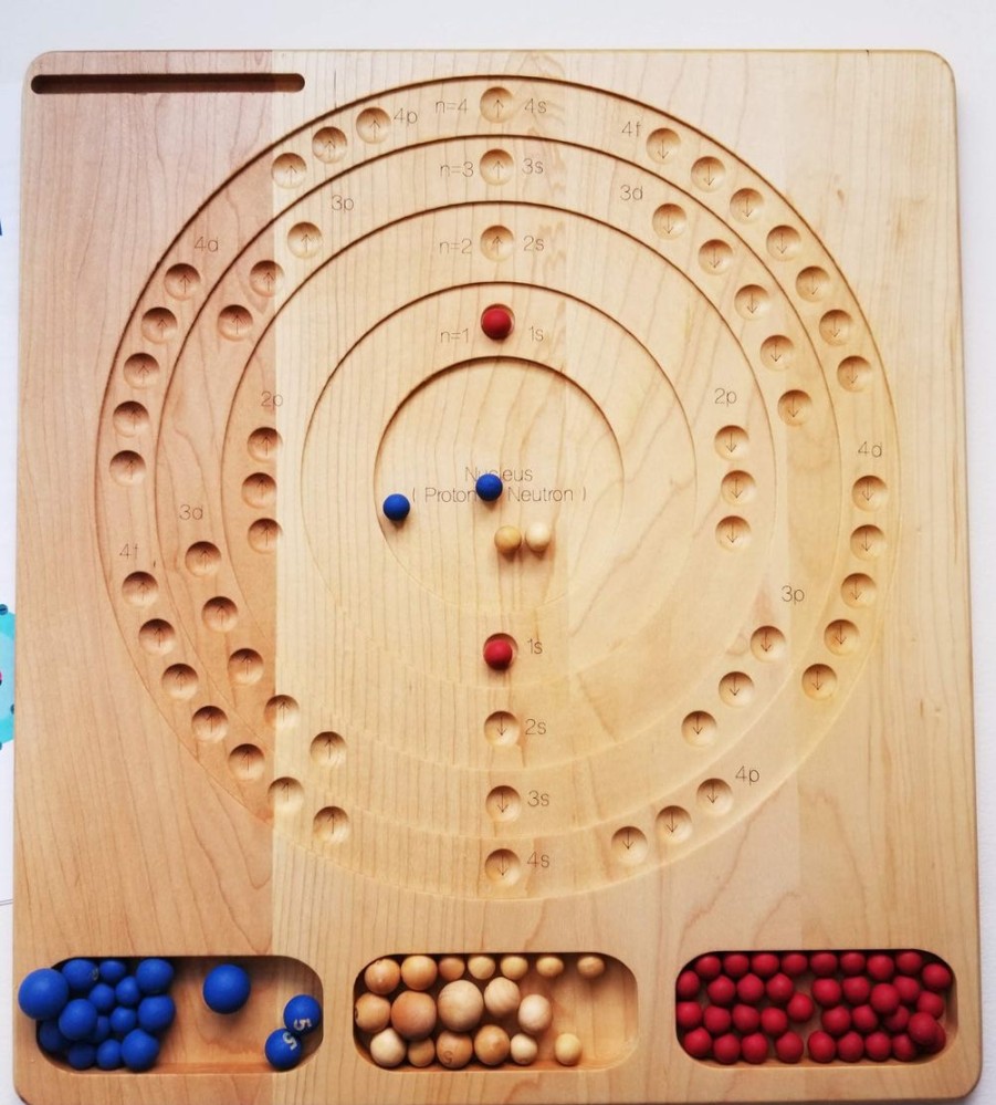 Mirus Toys Bohr Atomic Model Board - Stem Gift - Chemistry Manipulative - Montessori - Waldorf | Science & Nature