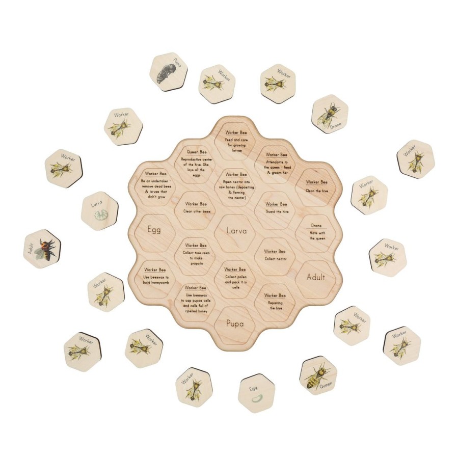 Double Sided Honey Bee Puzzle - Honeycomb - Bee Life Cycle - Types Of Bees | Mirus Toys Clearance