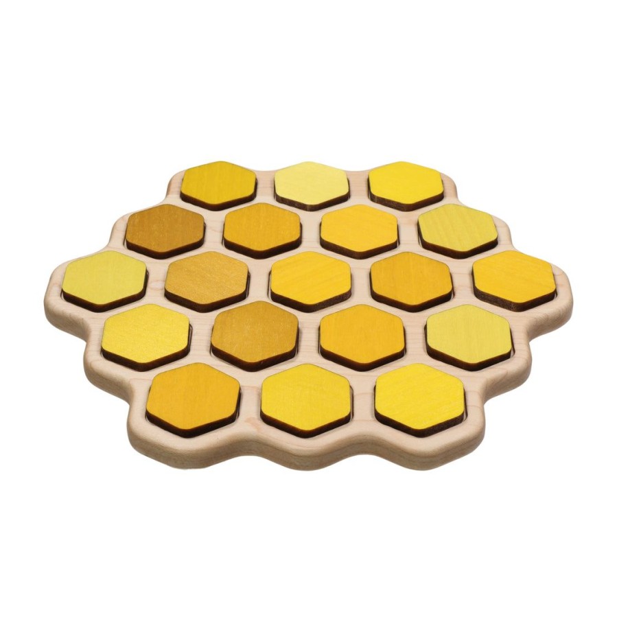 Mirus Toys Double Sided Honey Bee Puzzle - Honeycomb - Bee Life Cycle - Types Of Bees | Science & Nature